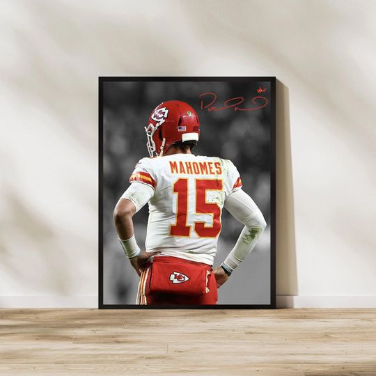 Patrick Mahomes Poster for Kansas City Chiefs Man Football Wall Art for Posters