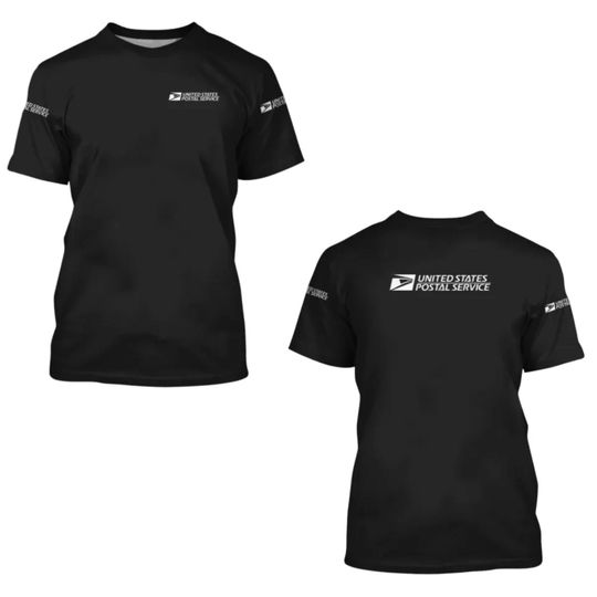Postal Service Logo Black T Shirt United SPS Graphic Tee Mail Carrier Uniform Style Workwear