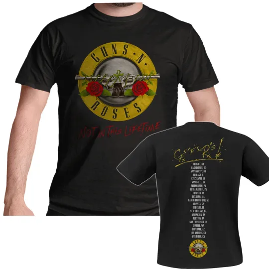 Guns N Roses T-Shirt Official Not In This Lifetime Tour Classic Rock Black