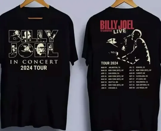 Discover Billy Joel In Concert Music Tour Double Sided T-Shirt