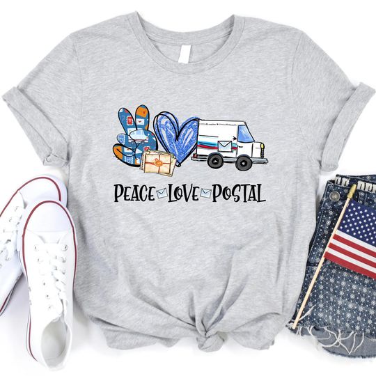 Discover Peace Love Postal Shirt, Post Office Shirt, Postal Staff Mail Carrier Gift, Postal Worker Shirt, Mail Lady Mailman