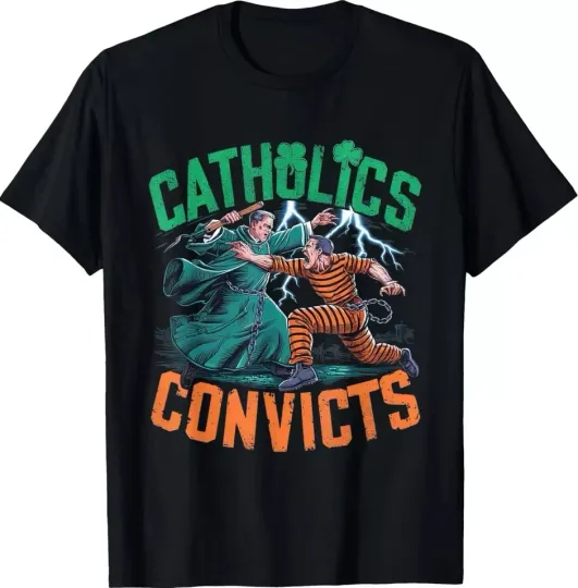 Discover 2025 Classic Catholics vs Convicts 1988 T-Shirt