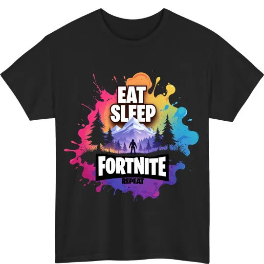 Discover Eat Sleep Game Repeat Funny Gamer T-Shirt for Boys