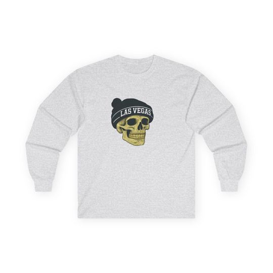 Las Vegas Raiders football Skull Long Sleeve Tee, Casual Unisex Shirt, Streetwear, Fall Fashion, Gift for Him/Her, Football Season