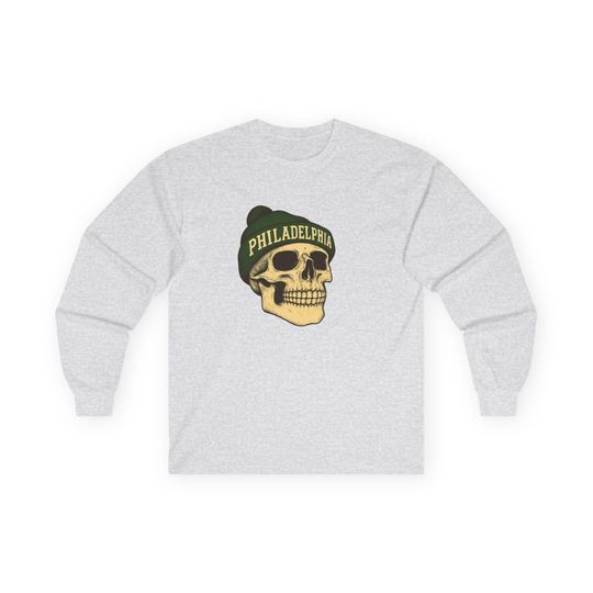 Discover Philadelphia Eagles football Skull Long Sleeve Tee, Casual Unisex Shirt, Streetwear, Fall Fashion, Gift for Him/Her, Football Season