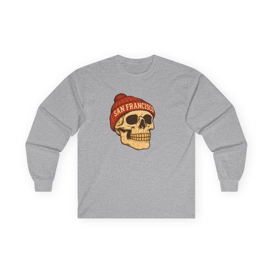San Francisco 49ers Skull Long Sleeve Tee, Unisex Football Casual Shirt, Fall Streetwear, Gift for Him/Her