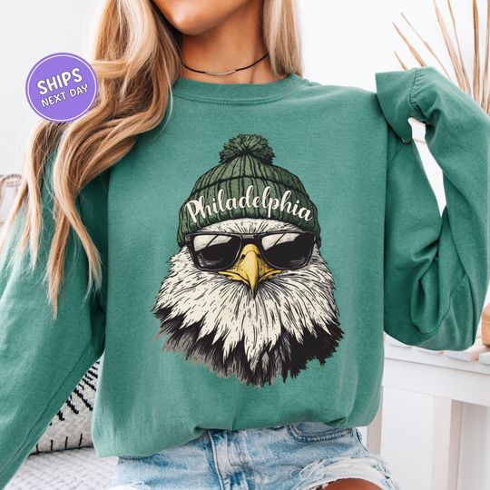 Discover Philadelphia Football Shirt Long Sleeve Football Team Shirt Football Season Philadelphia Fan Eagles Football Game