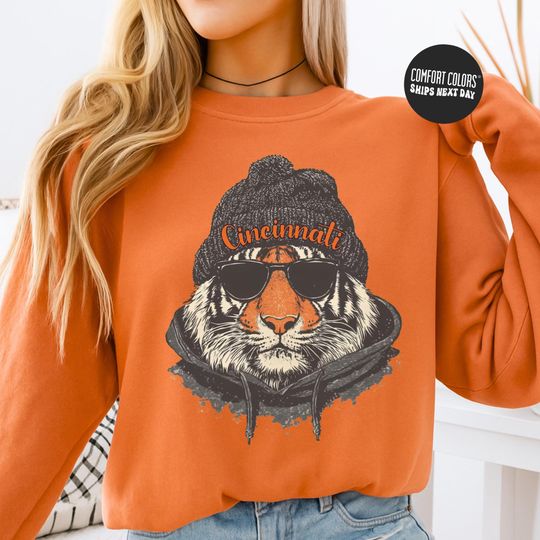 Discover Cincinnati Football Long Sleeve Retro Cincinnati Fan Shirt Game Day Longsleeve Cincinnati Bengals Mascot Shirt Football Fan