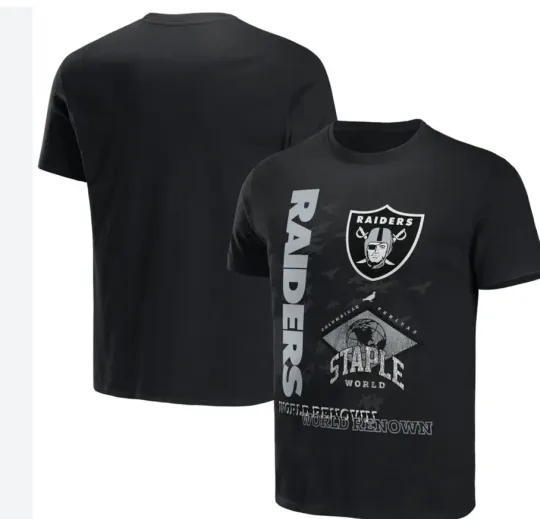 Oakland Raiders Black Staple T-Shirt Short Sleeve Football