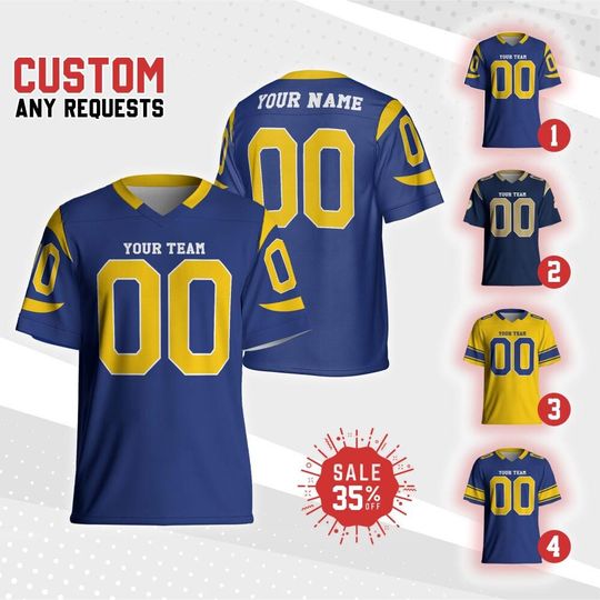 Discover Custom Apparel for Fans and Players, Custom Famous Team Ram Football jersey Collection, Football Fan Gift, Game Day Outfit