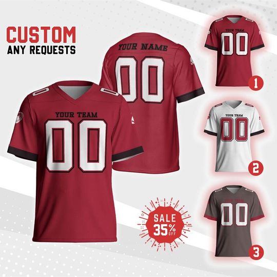 Discover Personalized Team Buccaneer Football Jersey Collection, Sleeves V-Neck Shirt, Shirt For Adult Kid,Custom Mesh Football Jersey Shirt