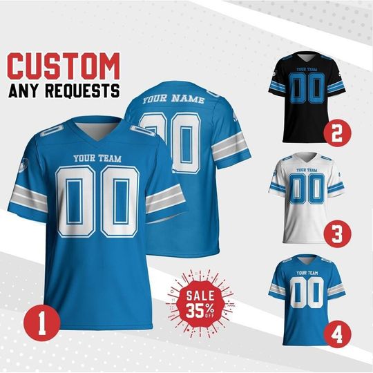 Discover Custom Team Name & Player Number jersey, Personalized Team Lion Football Jersey Collection, Gift for Him, Game Day Sports Uniform for Fan