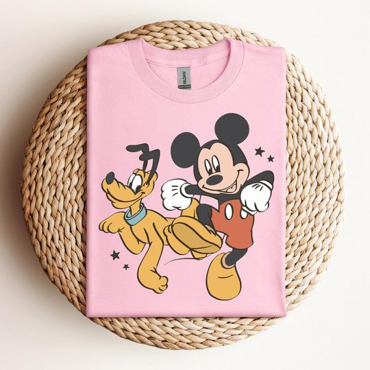 Discover Disney Mickey And Friends Retro T-shirt, Mickey Mouse, Pluto Dog Shirts, Birthday Gift Tee, Disneyworld Shirt, Disneyland Family Trip Shirt