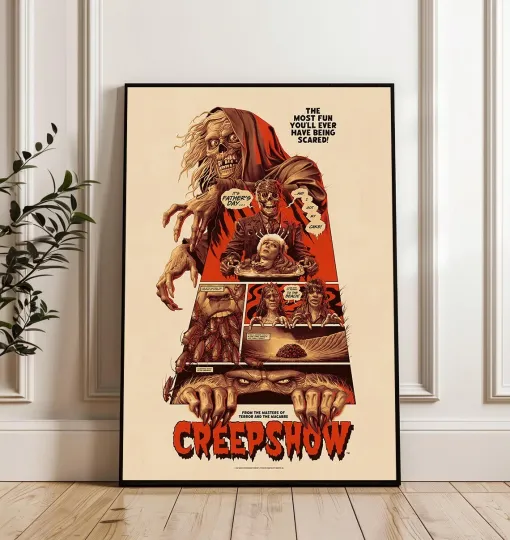 Creepshow Movie Poster, 80s Scary Movie Art Poster, Stephen King Wall Art Poster