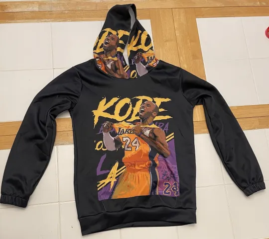 Kobe Bryant LA Lakers Hoodie Jacket  All over Print 24 Black Mamba Rare, Gift for Fan