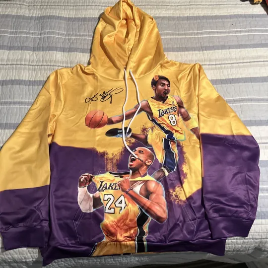 Kobe Bryant All Over Print Men's Hoodie with yellow and purple  graphics new, Gift for Fan
