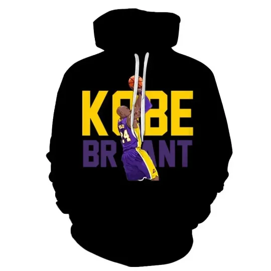 Kobe Bryant #24 Black Pullover Hoodie Image Front & Back , Gift for Fan