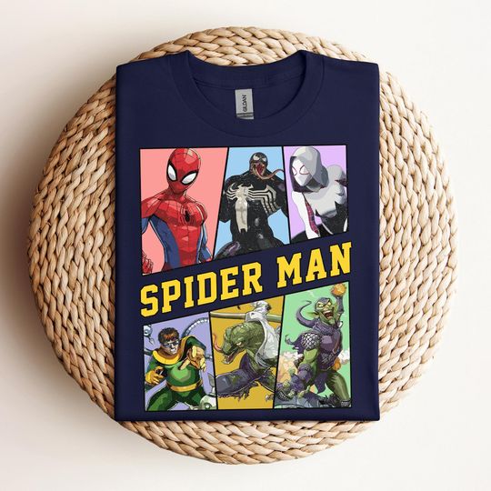 Marvel Vintage Spider Man Villains Shirt, Disney Vacation Shirt, Dr Octopus Green Goblin Lizard T-Shirt, Marvel Holiday Gift