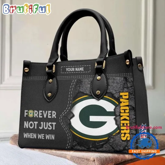 Green Bay Packers Leather Handbag, Football Women's Leather Bag
