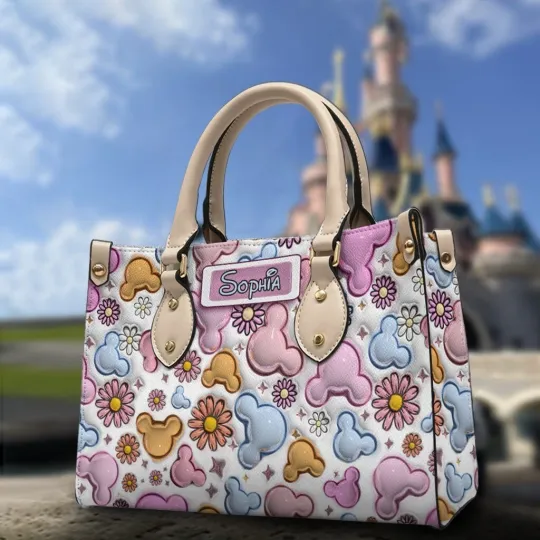 Personalized Mickey Mouse Leather Handbag for Cartoon Lovers