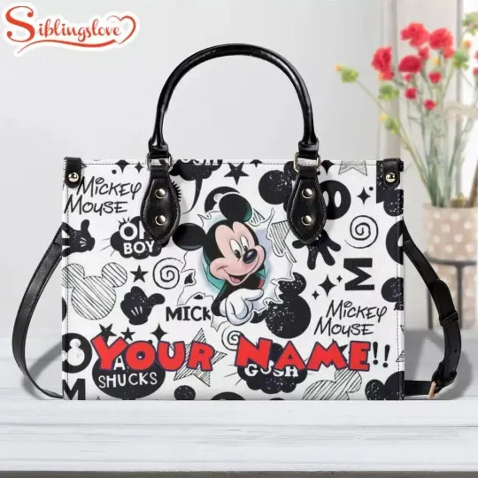 Discover Personalized Mickey Mouse Leather Handbag for Women