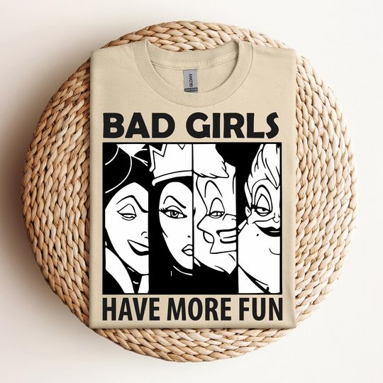 Discover Disney Villains Bad Girls Have More Fun T-Shirt, Bad Girls Have More Fun Ursula Maleficent Evil Queen Cruella Shirt, Disney Women Villains Tee