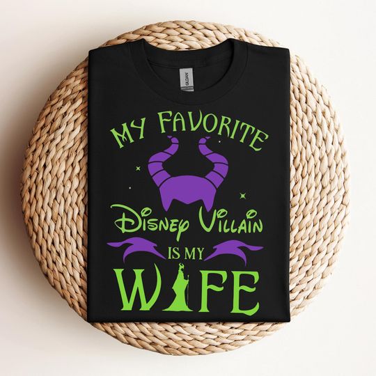 Discover My favorite Disney Villain is my Wife Disney T shirt, Disney shirt for Men, Man Disney Halloween shirt, Disney Family shirt