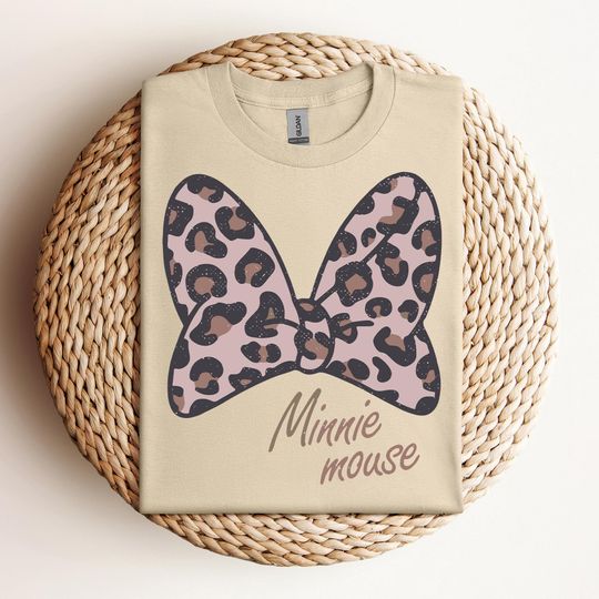 Disney Leopard Minnie Mouse Shirt, Animal Kingdom Minnie Mouse, Minnie Mouse Leopard Bow, Magic Kingdom, Disneyland Girls Trip