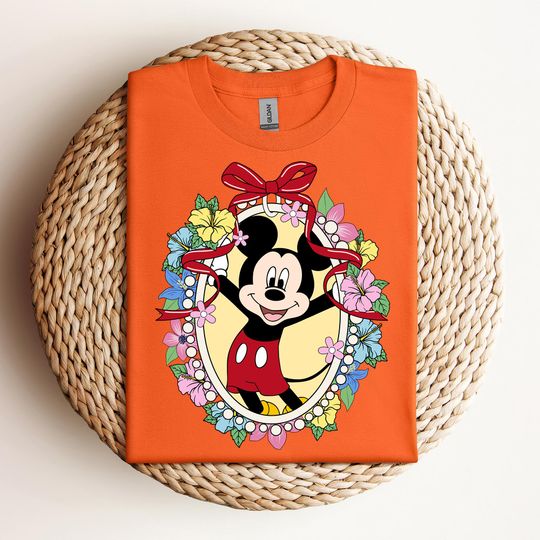 Discover Mickey Coquette Mirror Shirt, Disney Family Floral Shirt, Coquette Minnie Bow Tee, Donald And Daisy Duck Shirt, Disney Trip
