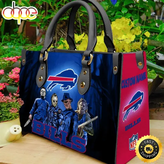 Discover Personalized Buffalos Team Bills Horror Leather Bag, Custom Leather Bag