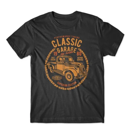 Discover Classic Garage T-Shirt. Classic Car 100% Cotton Premium Tee New