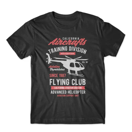 Discover California Aircrafts T-Shirt. Helicopter Pilot 100% Cotton Premium Tee New