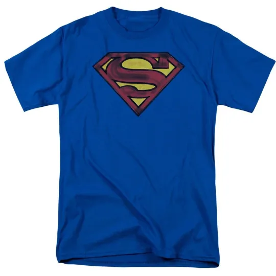 Discover Superman Charcoal Shield T-Shirt DC Comics