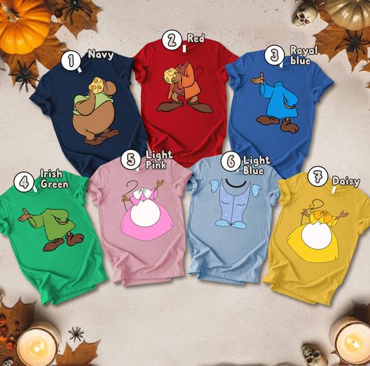 Discover Cinde Mice Halloween Costume Shirt, Jaq and Gus Mouse Princess Shirt, Halloween Cosplay Party Matching, WDW Magic Kingdom Tee