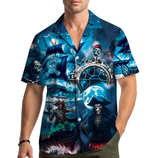 Discover Pirate Skeleton Hawaiian Shirt For Men Women Youth