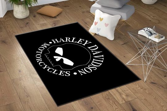 Motorcycle Rug,Motorcycle Decor,Motor Bike Riders,Skull Motorcycle rug,Rug Motorcycle,Black rug,Davidson carpet,Skull rug,carpet