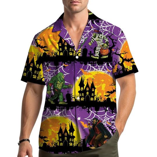 Halloween Bigfoot Hawaiian Shirt for Men Women Youth