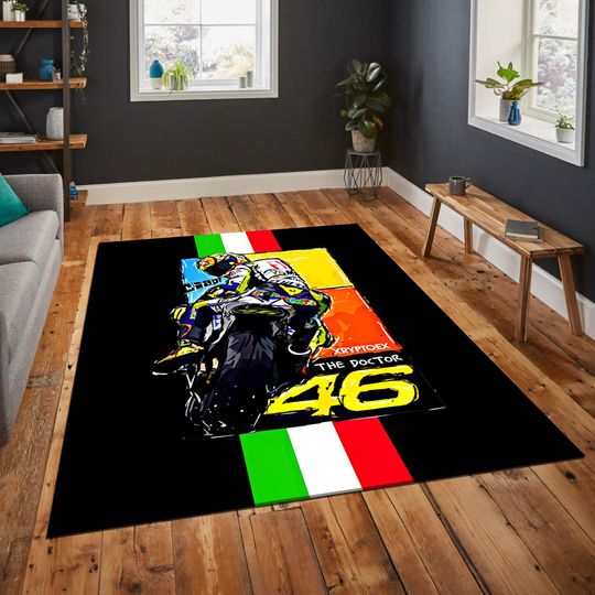 Haarleyy Davidson inspired,Motorcyle Rug,Biker Rug, Yamaha,Number 46, Ducati, Speed Lover,Superbike Rug MotoGP Racing,Racing Rug, Superbike
