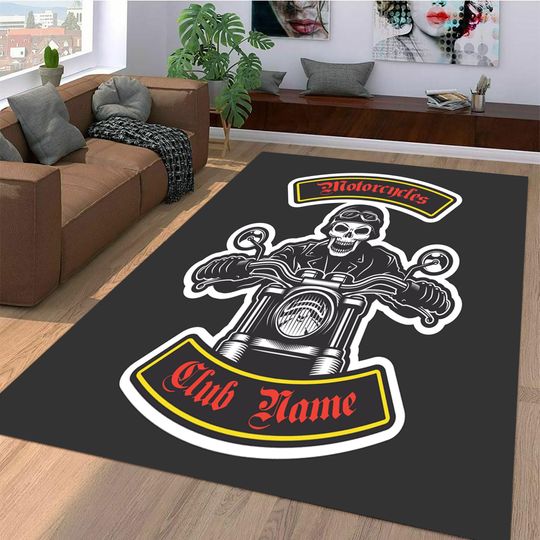 Discover Classic Biker Jacket Motorcycle Theme, Motorcycle 3D Printed Mat Rugs, Anti-slip, Home Decoration, Living  Print Bedroom Non-slip Floor Rugs