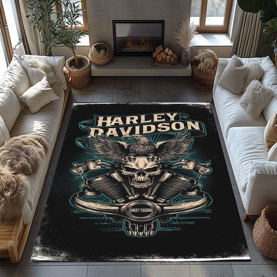 Motorcycle Rug, Motorcyclist Decor Rug, Chopper Motorcycle Rug,  Motorcycle Rug, Motorcycle Racer Rug, Motorcycle Lovers Rug, Home Decor Rug