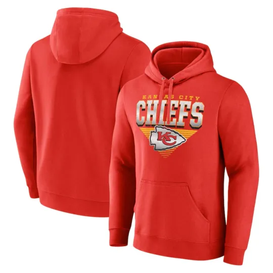 Discover Kansas City Chiefs 3D Hoodies Football Fanatics Red Geometrics Chrome P.O. Hoodie