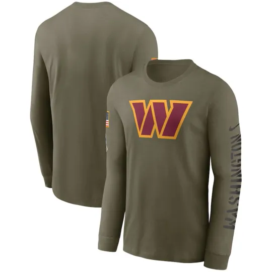 Washington Commanders Olive Salute to Service Long Sleeve T-Shirt