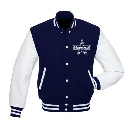 Discover Cowboys Varsity Jacket: Wool & PU Leather Letterman - American Football