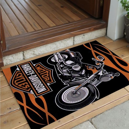 Haarleyy Davidson Doormat, Rug & Welcome Mat, Printed & Custom Living Room Rug, Gift for Her