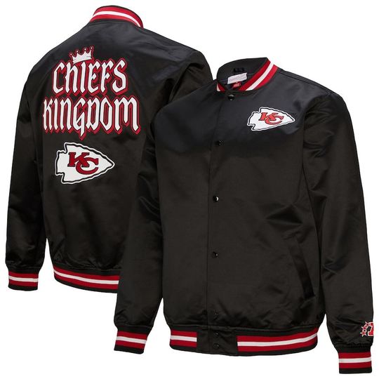 Kansas City Chieffffs Satin Varsity Jacket  Classic football Bomber for Die-Hard Fans