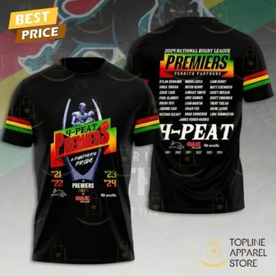Discover Penrith Panthers 2024 National Rugby League 3D T-Shirt