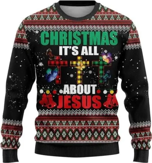 Discover Jesus Ugly Christmas Sweater, For Men & Women My God Holiday Christmas Gift