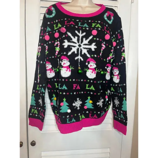 No Boundaries Ugly Christmas Sweater Snowman Ornament Novelty Holiday  XXXL