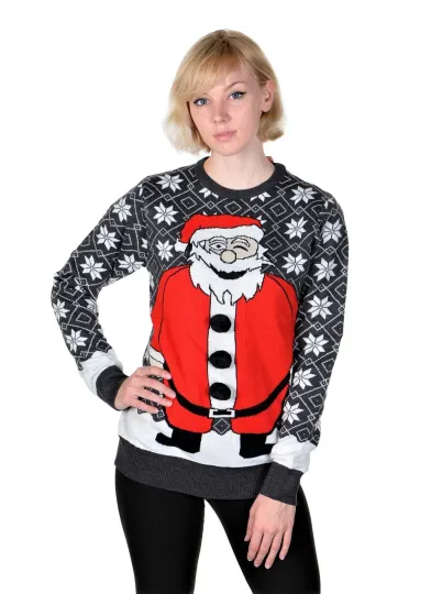RWB Happy Santa Pullover Ugly Christmas Sweater Slim Fit