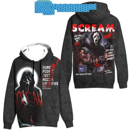 Scream Halloween Some People Just Need A High-Five Hoodie T-Shirt